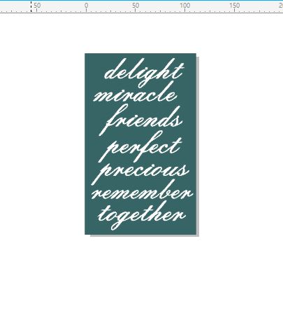 Delight, miracle, friends, words 110 x 180mm min buy 3